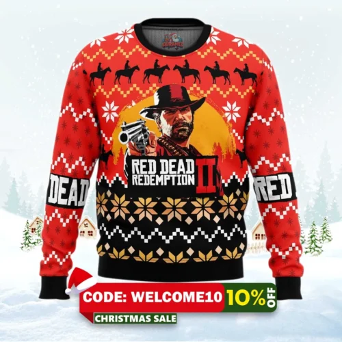 red dead redemption ugly christmas sweater 1