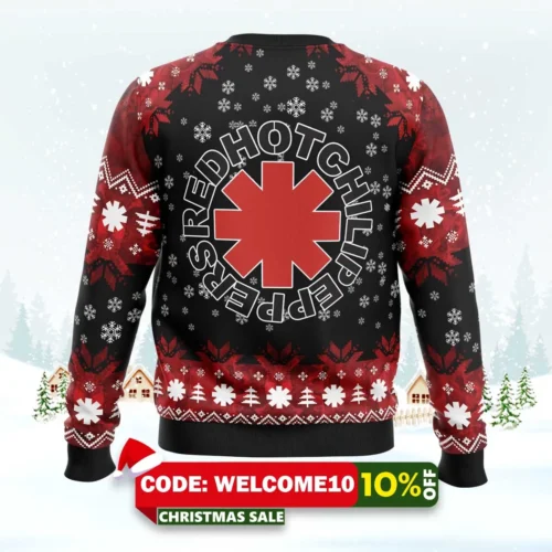 red hot chili peppers ugly christmas sweater 2