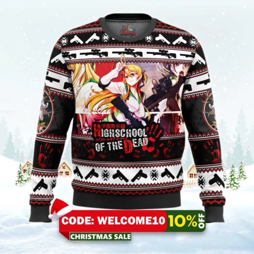 rei miyamoto highschool of the dead ugly christmas sweater 1