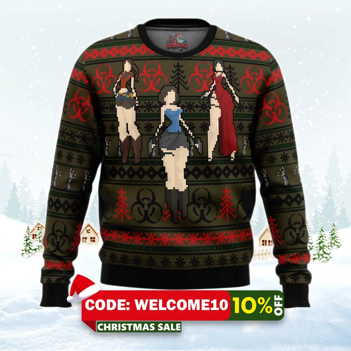 resident evil ugly christmas sweater 1 resident evil ugly christmas sweater 1