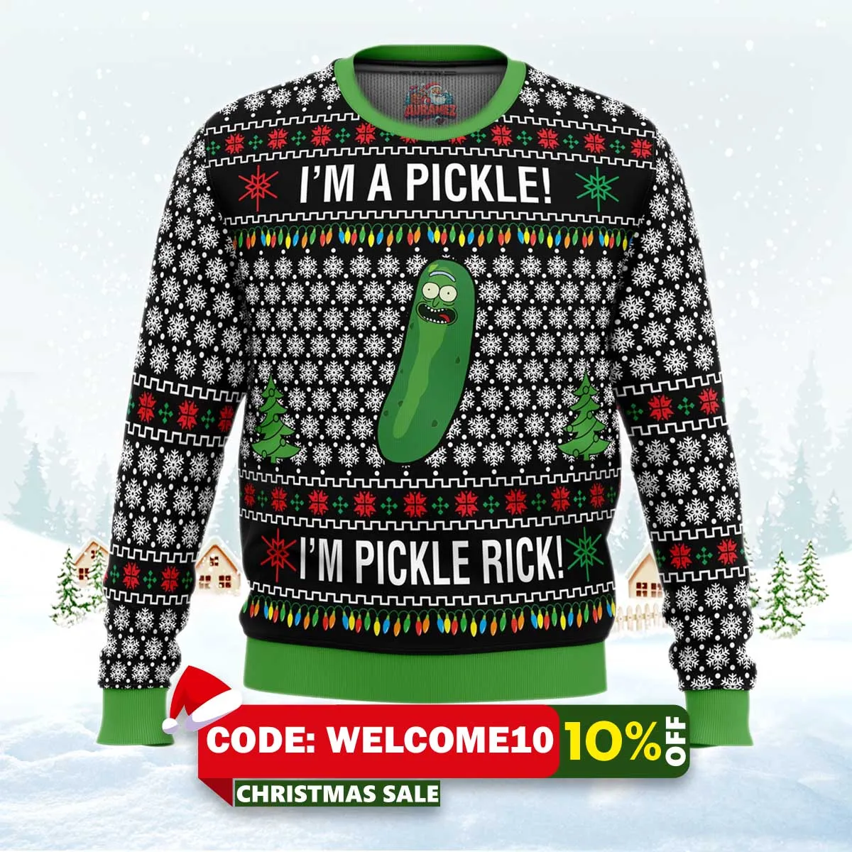 rick and morty pickle rick ugly christmas sweater 1 rick and morty pickle rick ugly christmas sweater 1