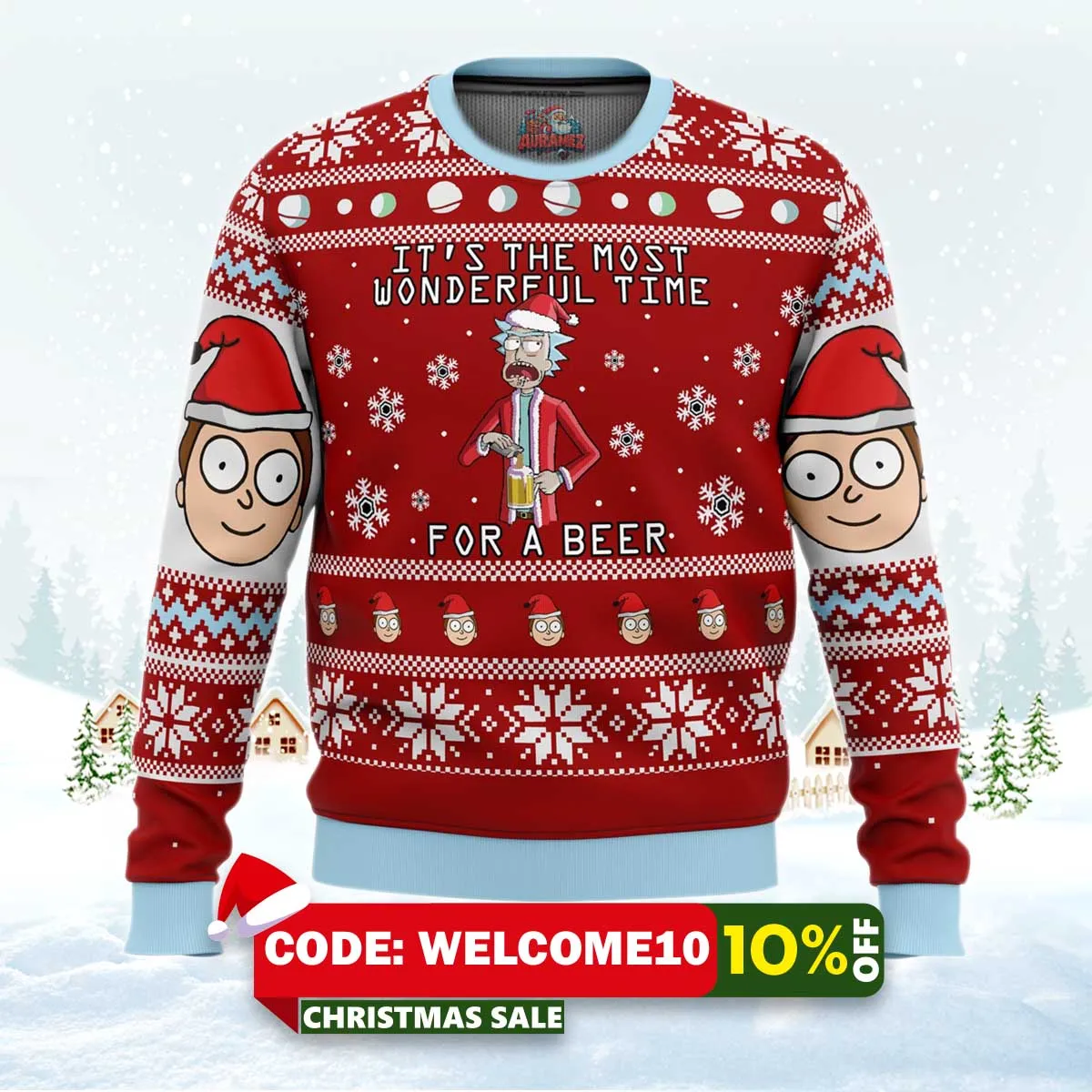 rick and morty time for a beer ugly christmas sweater 1 rick and morty time for a beer ugly christmas sweater 1