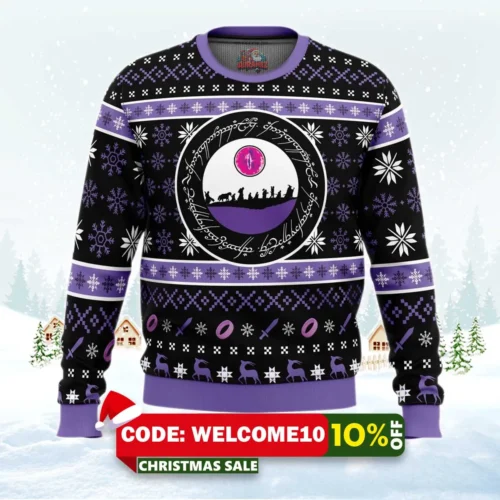 ring language lord of the ring ugly christmas sweater 1