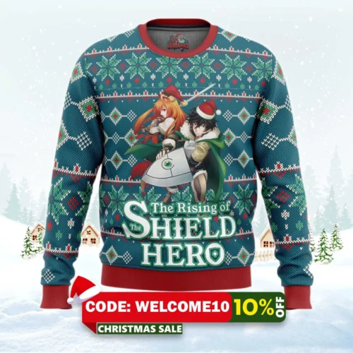 rising of the shield hero alt ugly christmas sweater 1