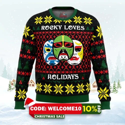 rocky loves holidays 3 ninjas ugly christmas sweater 1