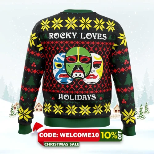 rocky loves holidays 3 ninjas ugly christmas sweater 2