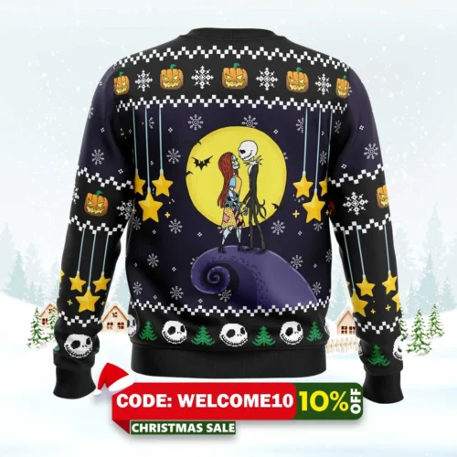 romantic nightmare the nightmare before christmas ugly christmas sweater 2