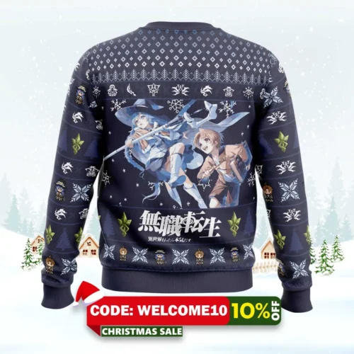 roxy x rudeus mushoku tensei jobless reincarnation ugly christmas sweater 2