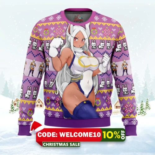 rumi usagiyama mirko my hero academia ugly christmas sweater 1