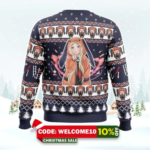 runa yomozuki kakegurui ugly christmas sweater 2