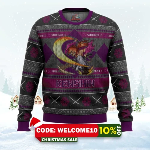 rurouni keshin battousai samurai x ugly christmas sweater 1