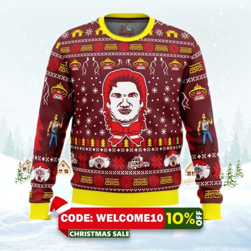 russell for the holidays big trouble in little china ugly christmas sweater 1