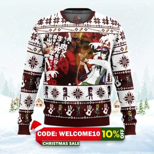 saeko busujima highschool of the dead ugly christmas sweater 1
