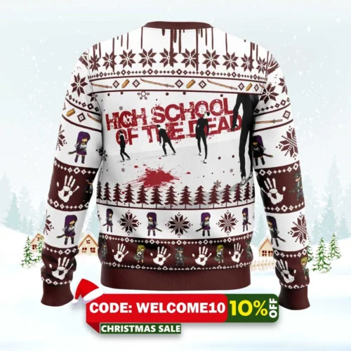 saeko busujima highschool of the dead ugly christmas sweater 2