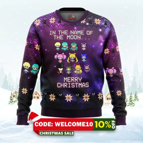 sailor moon ugly christmas sweater 1