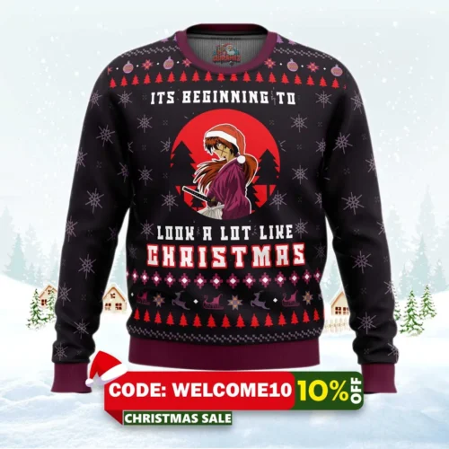 samurai x its beginning to look a lot like christmas ugly christmas sweater 1