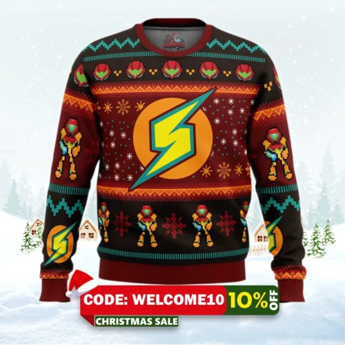 samus metroid ugly christmas sweater 1