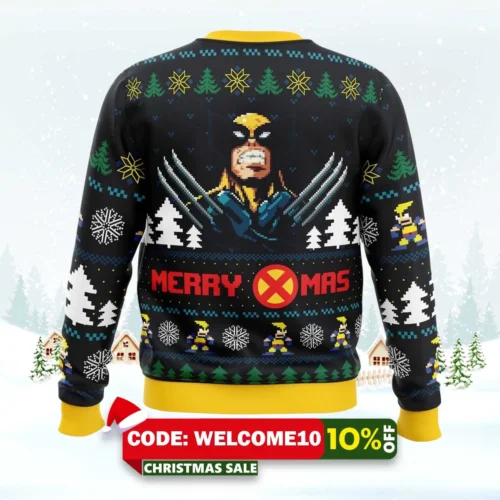 santa claws wolverine marvel ugly christmas sweater 2