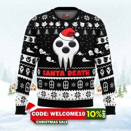 santa death soul eater ugly christmas sweater 1