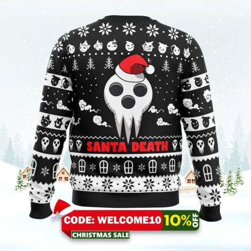 santa death soul eater ugly christmas sweater 2