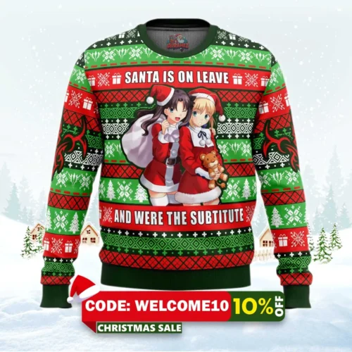 santa is on leave fate ugly christmas sweater 1