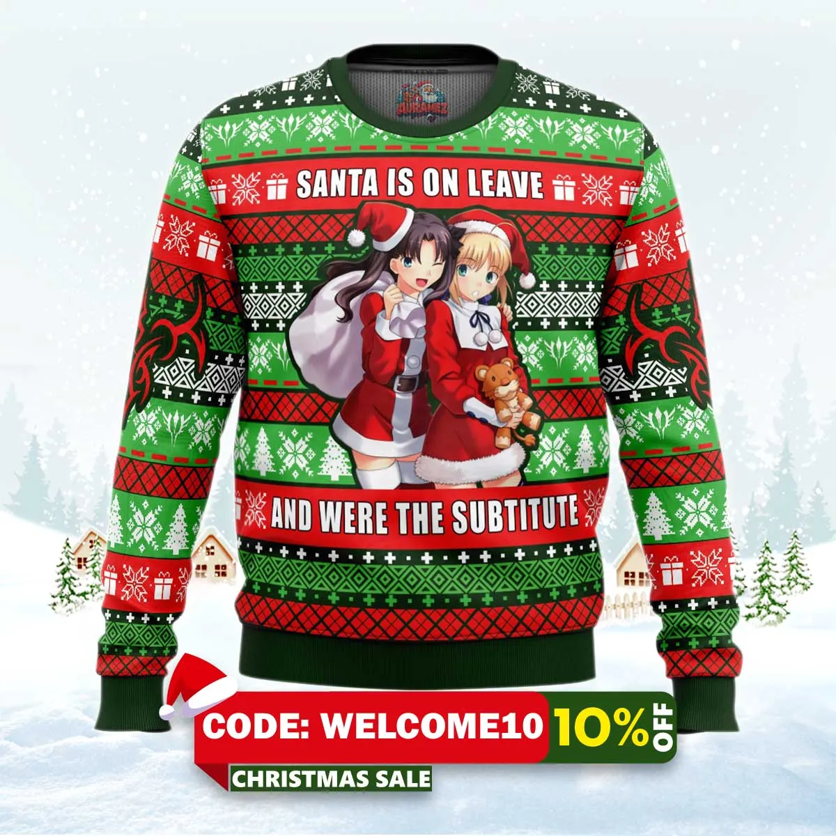 santa is on leave fate ugly christmas sweater 1 santa is on leave fate ugly christmas sweater 1