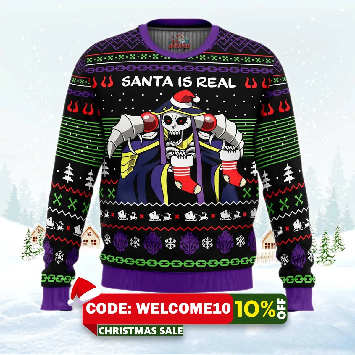 santa is real overlord ugly christmas sweater 1 santa is real overlord ugly christmas sweater 1
