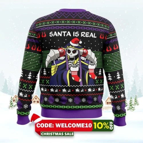Santa Is Real Overlord Ugly Christmas Sweater 1 santa is real overlord ugly christmas sweater 2