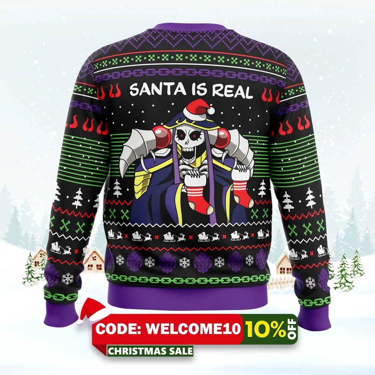santa is real overlord ugly christmas sweater 2 santa is real overlord ugly christmas sweater 2