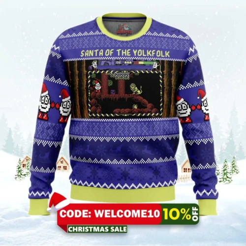santa of the yolkfolk a dizzy prince of the yolkfolk ugly christmas sweater 1