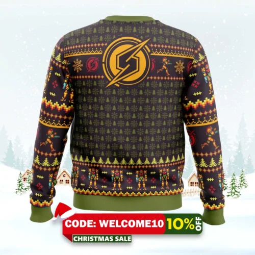 santa samus aran metroid ugly christmas sweater 2