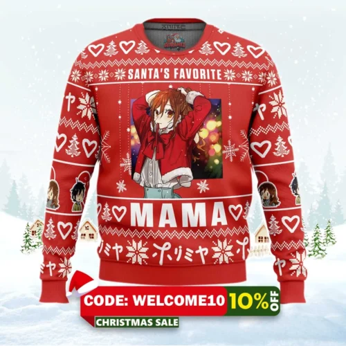 santa's favorite mama horimiya ugly christmas sweater 1