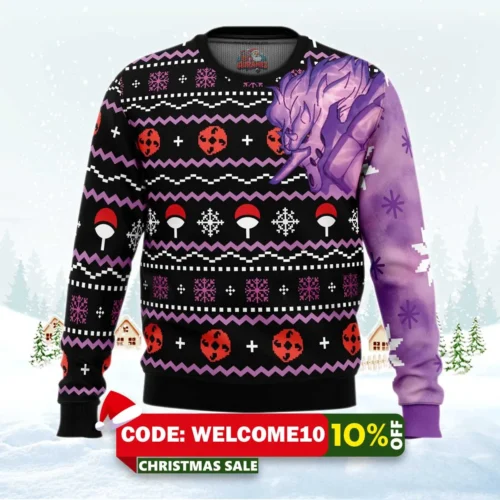 sasuke susanoo naruto ugly christmas sweater 1