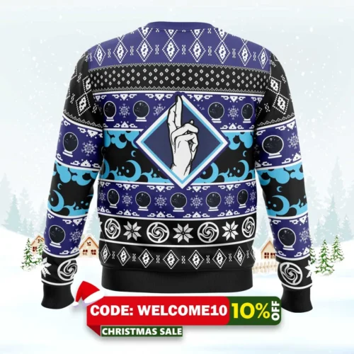 satoru gojo domain expansion jujutsu kaisen ugly christmas sweater 2