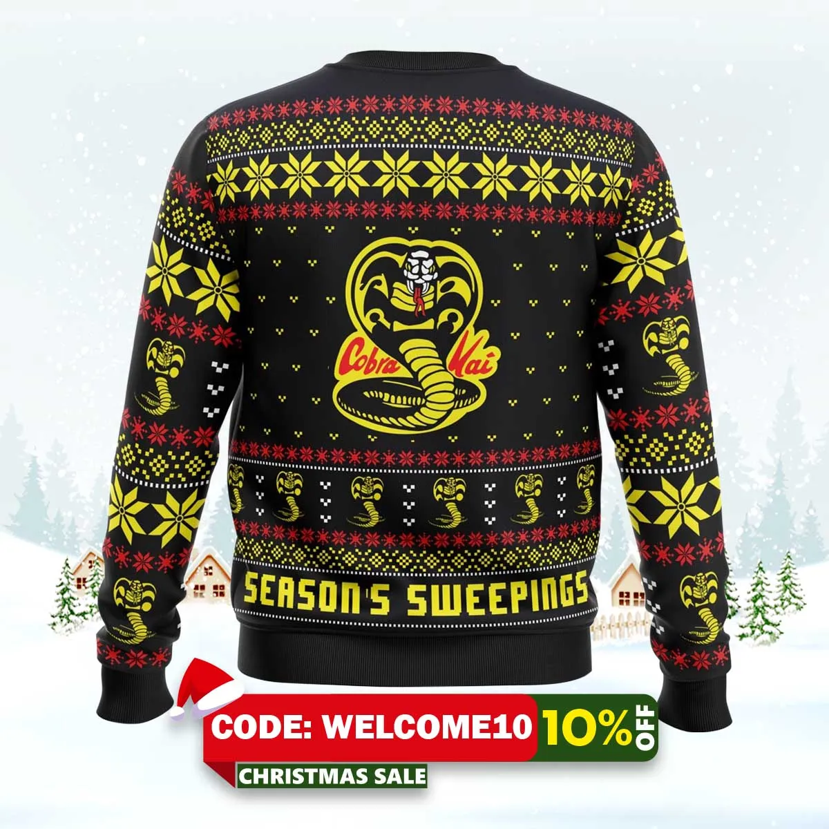 season's sweepings cobra kai karate kid ugly christmas sweater 2 season's sweepings cobra kai karate kid ugly christmas sweater 2