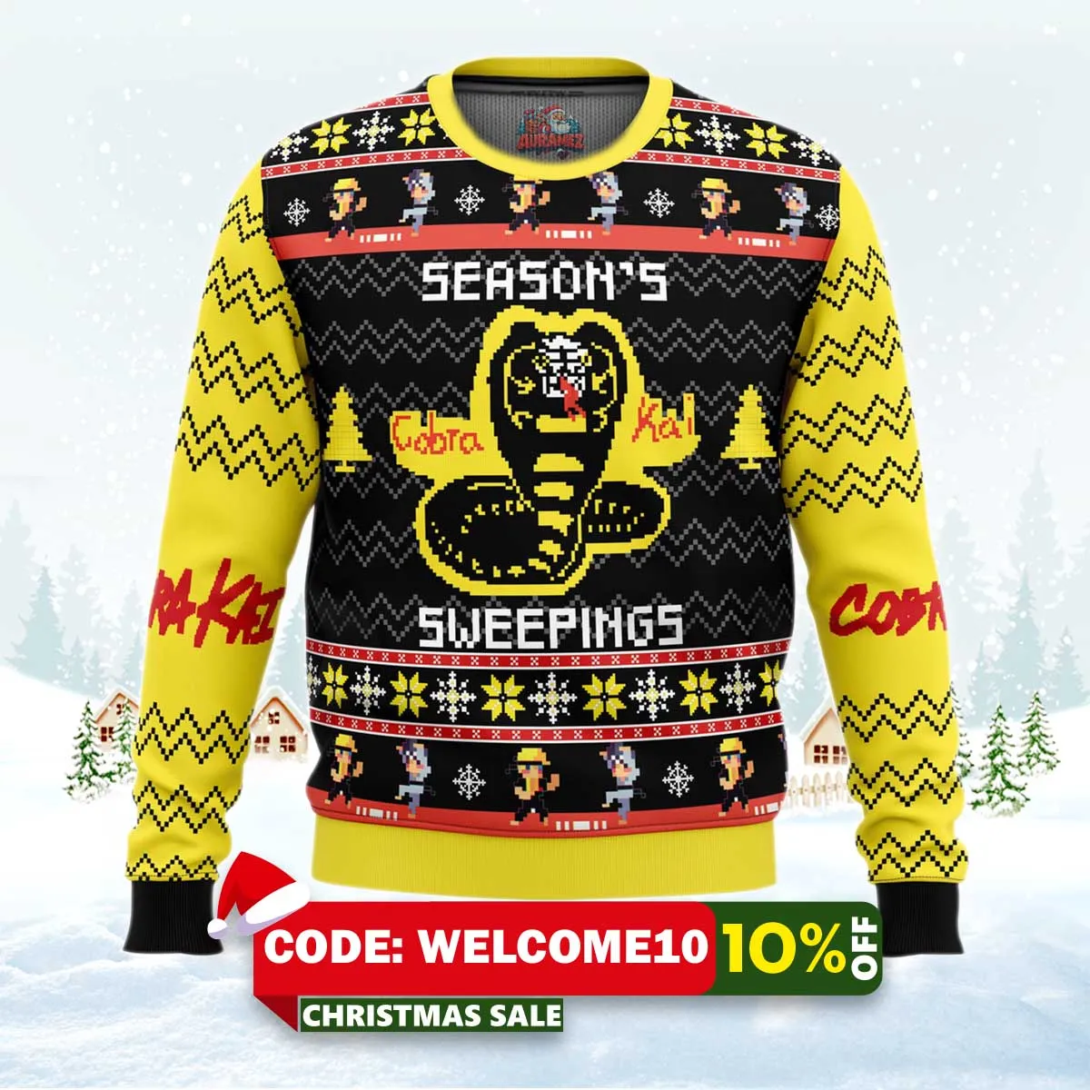 season's sweepings cobra kai ugly christmas sweater 1 season's sweepings cobra kai ugly christmas sweater 1