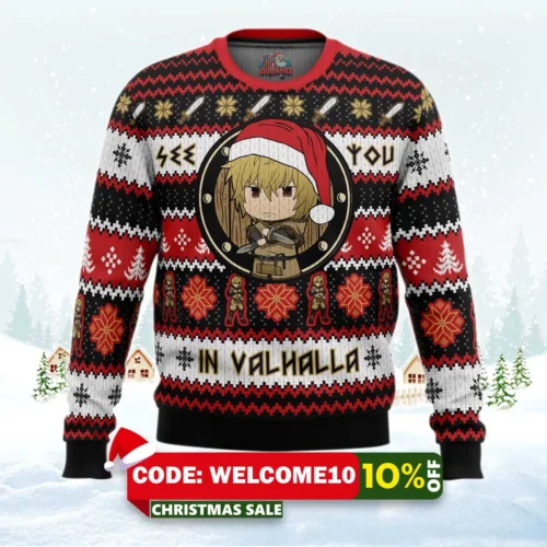 see you in valhalla vinland saga christmas sweater 1
