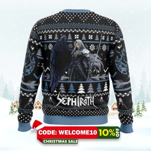 sephiroth final fantasy ugly christmas sweater 2