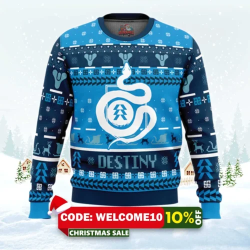 serpent emblem destiny hunter ugly christmas sweater 1