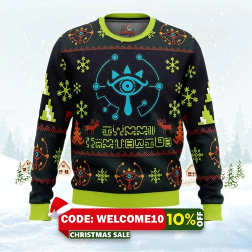 sheikah legend of zelda ugly christmas sweater 1