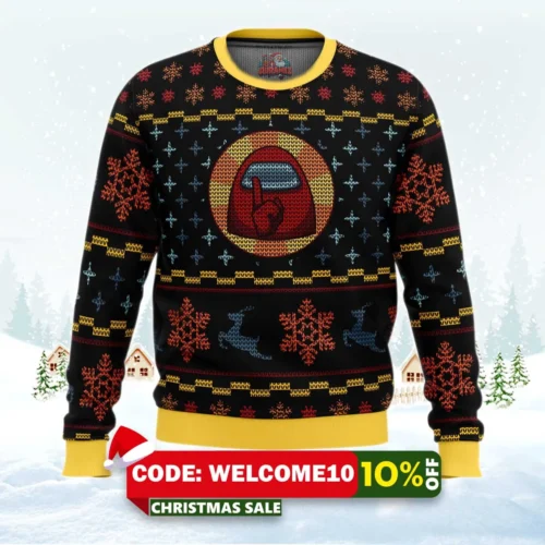 shhhhhh among us ugly christmas sweater 1