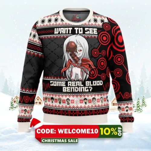 shiro blood bending deadman wonderland ugly christmas sweater 1