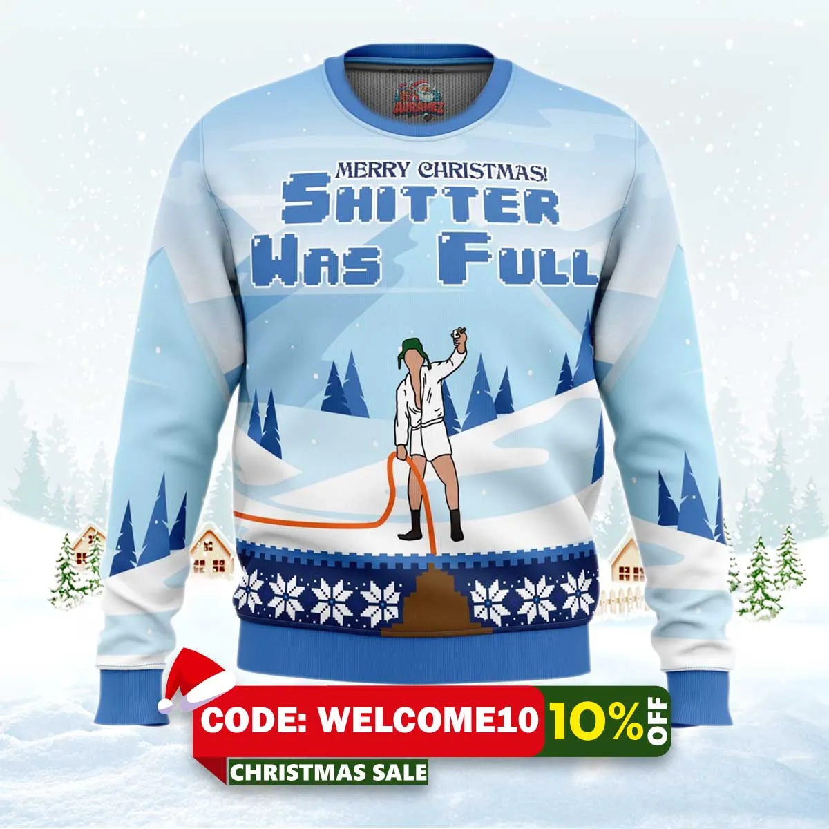 shitter was full national lampoon's christmas vacation ugly christmas sweater 1 shitter was full national lampoon's christmas vacation ugly christmas sweater 1