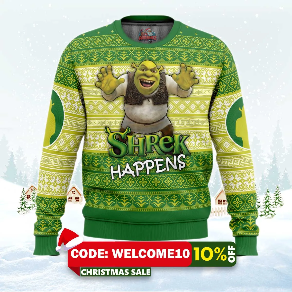 shrek happens ugly christmas sweater 1 shrek happens ugly christmas sweater 1