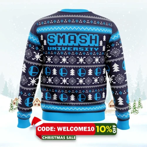 smash university super smash bros ugly christmas sweater 2