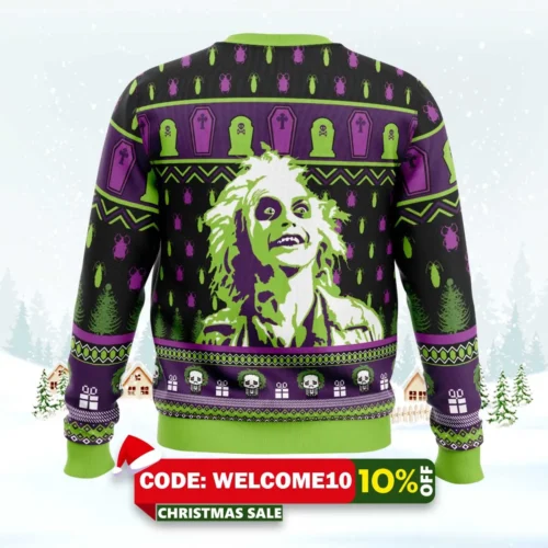 Smile Beetlejuice Ugly Christmas Sweater 1 smile beetlejuice ugly christmas sweater 2