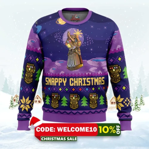 snappy christmas infinity gauntlet marvel ugly christmas sweater 1