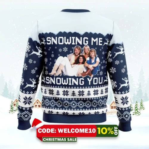 snowing me snowing you abba ugly christmas sweater 2