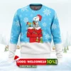 snowy christmas snoopy ugly christmas sweater 1
