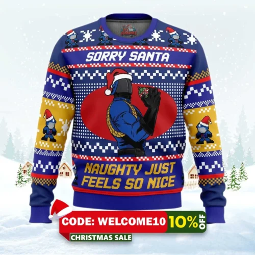 sorry santa cobra commander gi joe ugly christmas sweater 1
